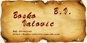 Boško Valović vizit kartica